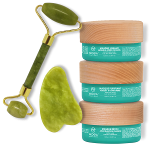 Rouleau et Gua Sha de Jade + Les masques